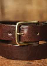 Saddle Leather Thin Belt - Dark Brown