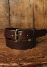 Saddle Leather Thin Belt - Dark Brown