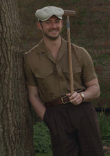 Short Sleeve Linen Board Shirt - Light Brown
