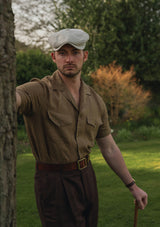 Short Sleeve Linen Board Shirt - Light Brown