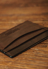 Saddle Leather Card Holder Wallet - Dark Brown