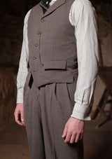 Coleman Waistcoat - Cement Hopsack