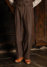 Coleman Clark Trouser - Tobacco Herringbone