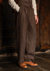 Coleman Clark Trouser - Tobacco Herringbone