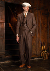 Coleman Clark Trouser - Tobacco Herringbone