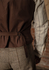 Brockman Harris Tweed Waistcoat - Light Grey & Cinnamon Check