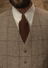 Brockman Harris Tweed Waistcoat - Light Grey & Cinnamon Check