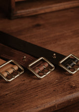 Saddle Leather Double Prong Belt - Light Tan