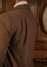 Connell Pure Brushed Cotton Board Shirt - Walnut Brown
