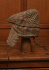 Flat Cap w/ Ear Flaps - Autumn Fields Glen Check