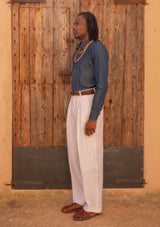 Lightweight Half Button Long Sleeve Shirt - Denim