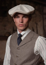 Emile Merino Wool Single Breasted Waistcoat - Dark Brown Prince of Wales