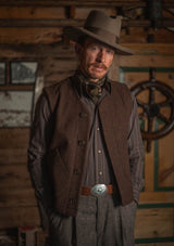 Ellison Pure Wool Gilet - Hickory Brown