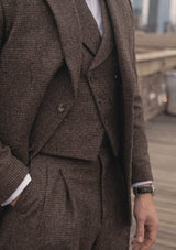 The Emile 3 Piece Suit - Brown Micro Houndstooth