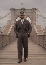The Emile 3 Piece Suit - Brown Micro Houndstooth