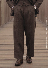 The Emile 3 Piece Suit - Brown Micro Houndstooth