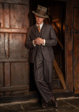 Emile Merino Wool Jacket - Tailor's Walnut Pinstripe