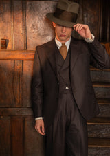 Emile Merino Wool Jacket - Tailor's Walnut Pinstripe