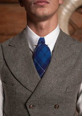 Emile Wool Flannel Double Breasted Waistcoat - Arctic Stone