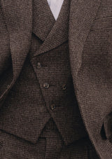 The Emile 3 Piece Suit - Brown Micro Houndstooth
