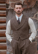 The Emile 3 Piece Suit - Brown Micro Houndstooth
