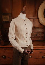 Frances Ladies Lambswool Cardigan - Cream