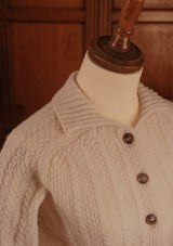 Frances Ladies Lambswool Cardigan - Cream