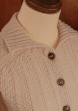 Frances Ladies Lambswool Cardigan - Cream