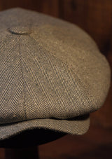 Fulton Baker Boy - (Mid-Width) Moss Herringbone Pure Silk