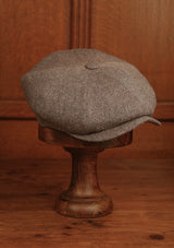 Fulton Baker Boy - (Mid-Width) High Contrast Grey Herringbone Pure Silk