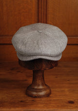 Ridgmount Baker Boy - (Narrow-Width) Low Contrast Grey Herringbone Pure Silk