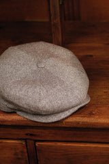 Ridgmount Baker Boy - (Narrow-Width) Low Contrast Grey Herringbone Pure Silk