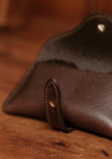 Saddle Leather Glasses Case - Dark Brown