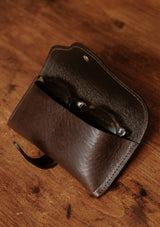 Saddle Leather Glasses Case - Dark Brown