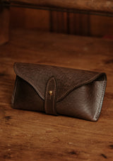 Saddle Leather Glasses Case - Dark Brown