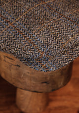 Geary Flat Cap - Rust Check Harris Tweed