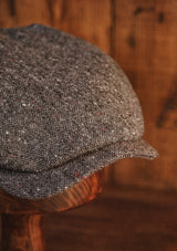 Geary Flat Cap - Grey Fleck Donegal Tweed