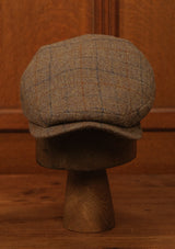Geary Flat Cap - Rust & Navy Harris Tweed