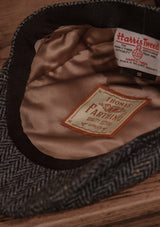 Geary Flat Cap - Navy Herringbone Harris Tweed
