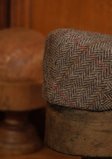 Walter Traditional Flat Cap - Rust Overcheck Harris Tweed