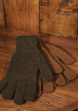 Knitted Lambswool Gloves - Pine Shadow