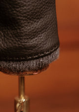 Cashmere Lined Deerskin Leather Gloves - Black