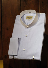 Grandad Collar Cotton Shirt - Light Blue