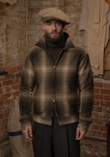 Midtown Pure Wool Cropped w/ 1940s Talon Zipper Jacket - Green Plaid