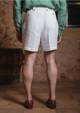 Gene Pure Linen Shorts - White