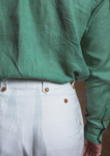 Gene Pure Linen Shorts - White