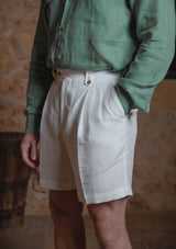 Gene Pure Linen Shorts - White