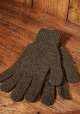 Knitted Lambswool Gloves - Pine Shadow