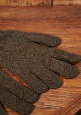Knitted Lambswool Gloves - Pine Shadow