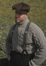 Anderson Cable Knit Super-soft Lambswool Sweater - Flannel Grey